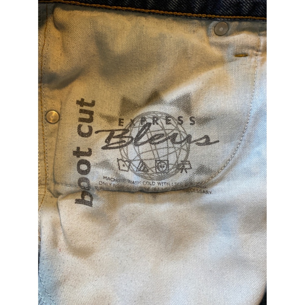 Express Bleus Vintage Bootcut Jeans Medium Wash Denim Blue Mens - Picture 5 of 5